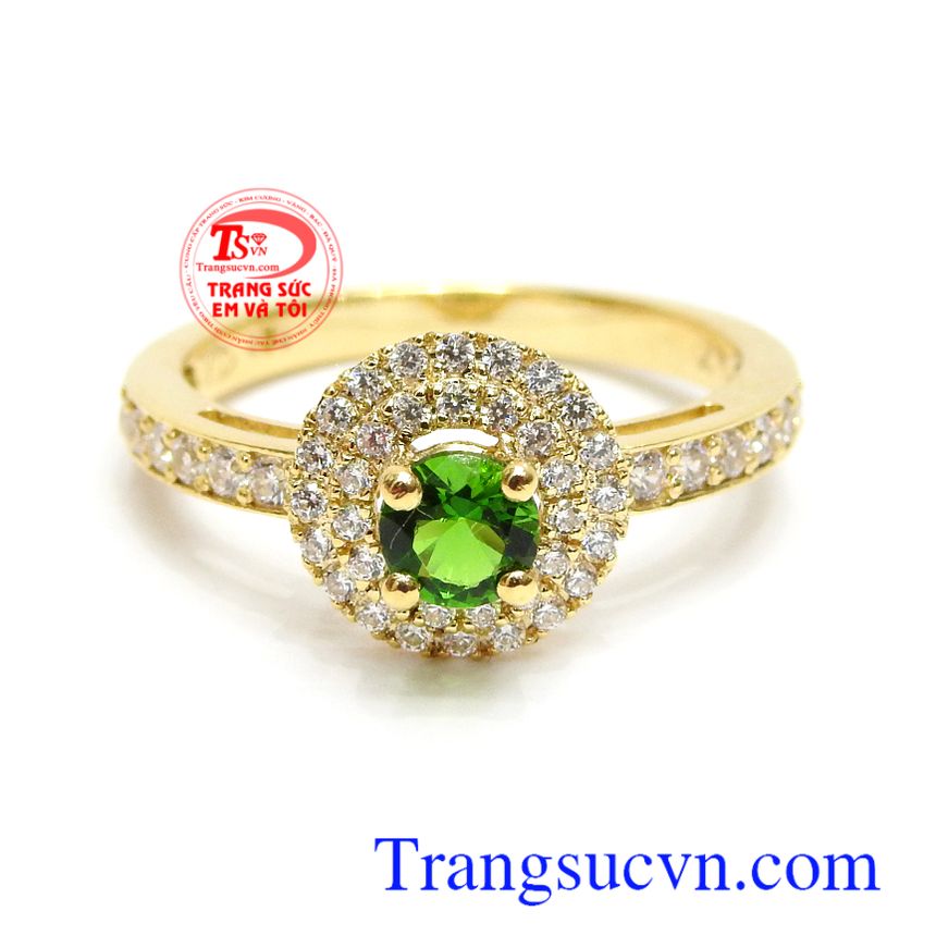Nhẫn nữ Diopside bình an, nhẫn nữ vàng tây, nhẫn nữ sang trọng Nhẫn nữ Diopside bình an, nhẫn nữ vàng tây, nhẫn nữ sang trọng