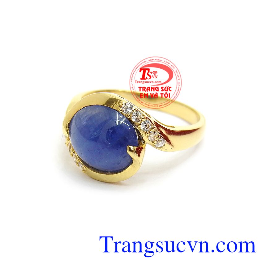 Nhẫn Nữ Sapphire Hưng Thịnh, nhẫn nữ vàng tây, đá saphir thiên nhiên Nhẫn Nữ Sapphire Hưng Thịnh, nhẫn nữ vàng tây, đá saphir thiên nhiên