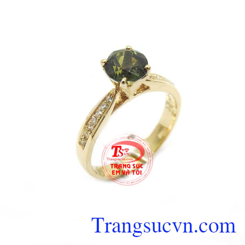 Nhẫn nữ sapphire may mắn, nhẫn nữ vàng tây, nhẫn nữ vàng