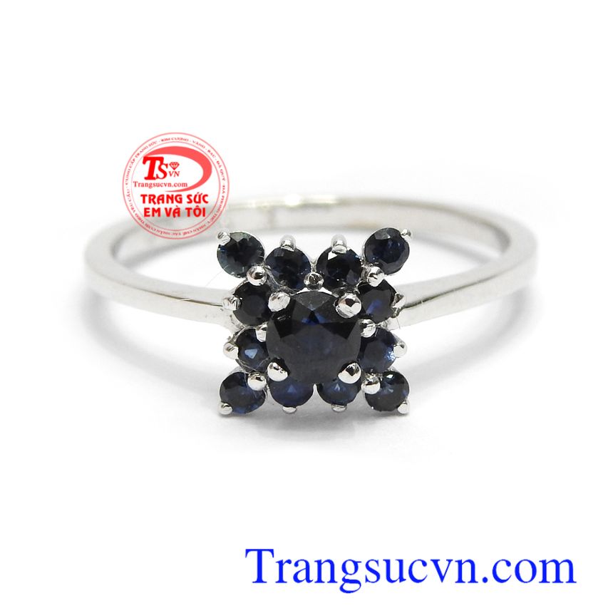 Nhẫn nữ Sapphire vàng 14k phú quý, nhẫn nữ sapphire, nhẫn nữ sang trọng