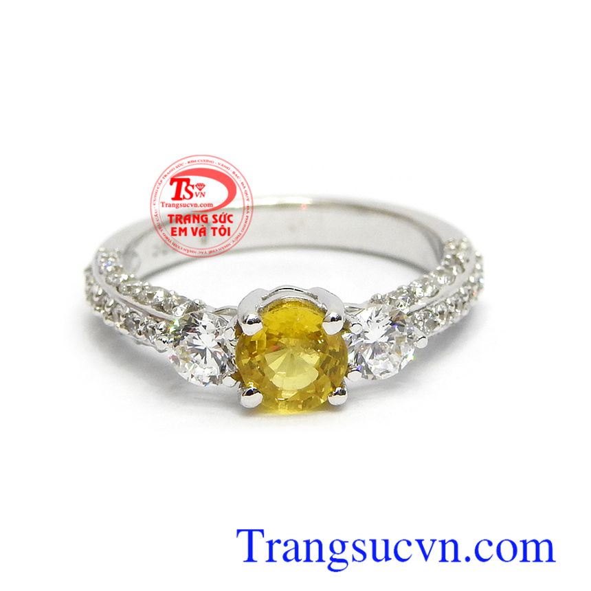 Nhẫn nữ Sapphire vàng tài lộc, nhẫn nữ vàng tây, nhẫn nữ sang trọng