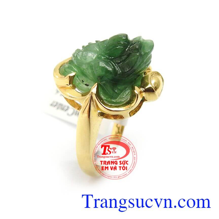 Nhẫn Nữ Thiềm Thừ Chiêu Tài, nhẫn nữ vàng tây, nhẫn nữ vàng jadeite