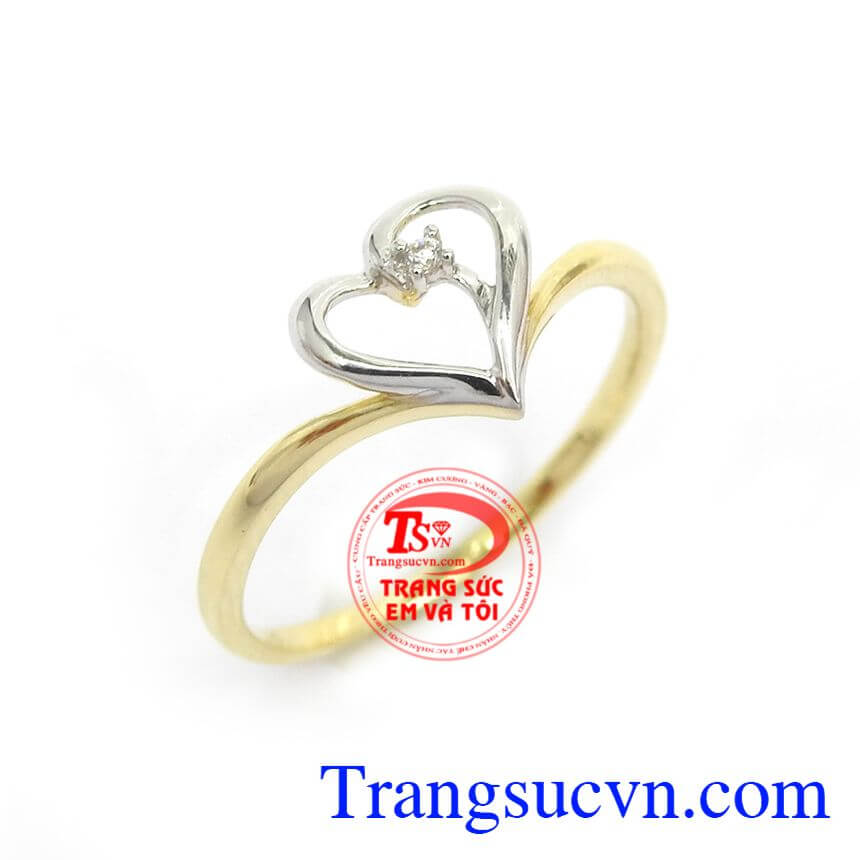 Nhẫn Nữ Trái Tim Độc Đáo, nhẫn nữ vàng tây, nhẫn nữ đẹp