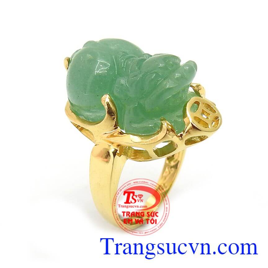 Nhẫn Nữ Tỳ Hưu Ngậm Tiền May Mắn, nhẫn nữ vàng tây
