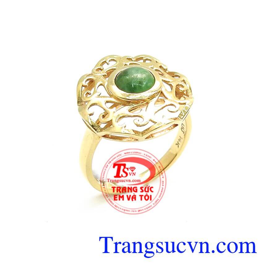 Nhẫn Nữ Vàng Đính Ngọc Cẩm Thạch, nhẫn nữ vàng tây, nhẫn nữ vàng