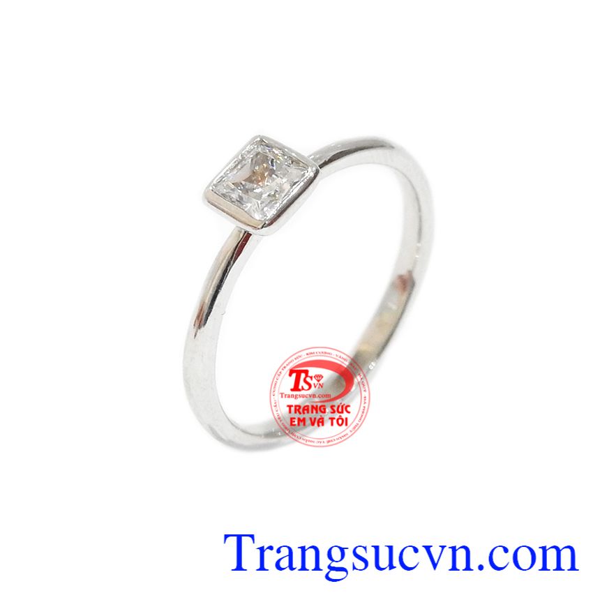 Nhẫn nữ vàng trắng kiêu sa, nhẫn nữ vàng tây, nhẫn nữ đẹp