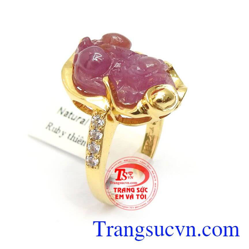 Nhẫn Tỳ Hưu Ruby Phong Thủy, nhẫn nữ tỳ hưu, nhẫn nữ ruby