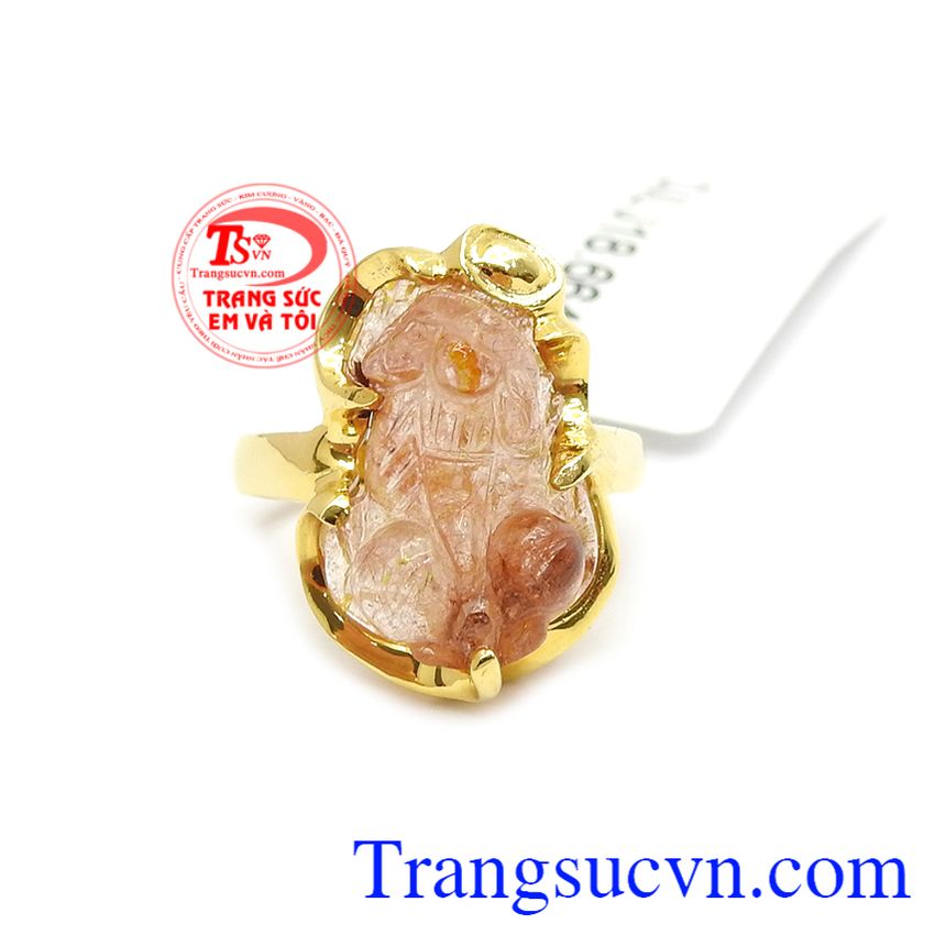 Nhẫn Tỳ Hưu Thạch Anh Tài Lộc, nhẫn nữ tỳ hưu, nhẫn nữ vàng tây