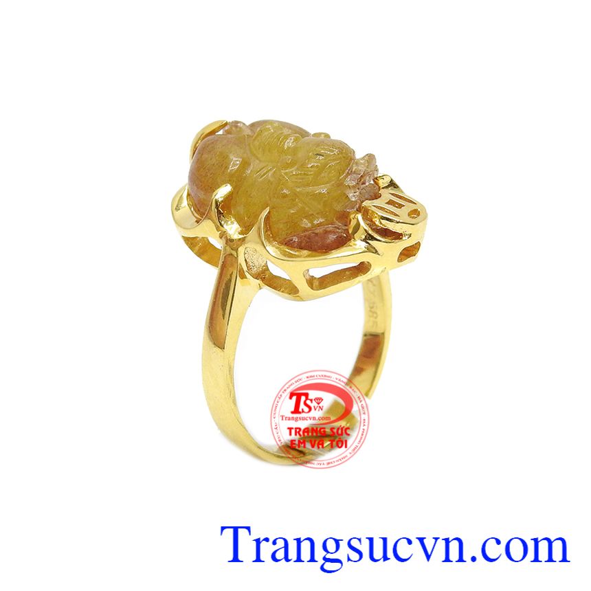 Nhẫn tỳ hưu thạch anh tóc hợp mệnh, nhẫn nữ vàng tây, nhẫn nữ tỳ hưu Nhẫn tỳ hưu thạch anh tóc hợp mệnh, nhẫn nữ vàng tây, nhẫn nữ tỳ hưu