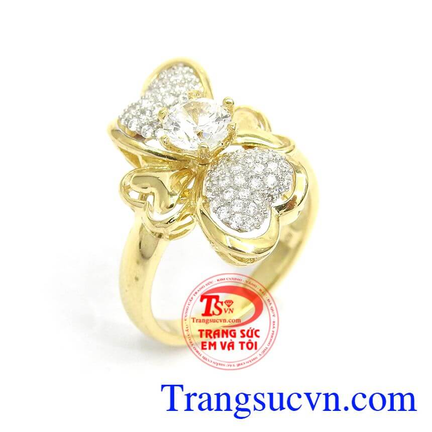 Nhẫn Vàng Trái Tim May Mắn, nhẫn nữ đẹp, nhẫn nữ vàng tây