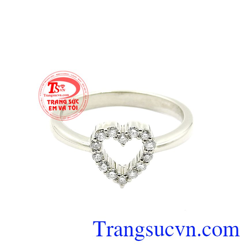 Nhẫn vàng trắng yêu thương, Nhẫn nữ vàng, nhẫn nữ thời trang quý phái Nhẫn vàng trắng yêu thương, Nhẫn nữ vàng, nhẫn nữ thời trang quý phái
