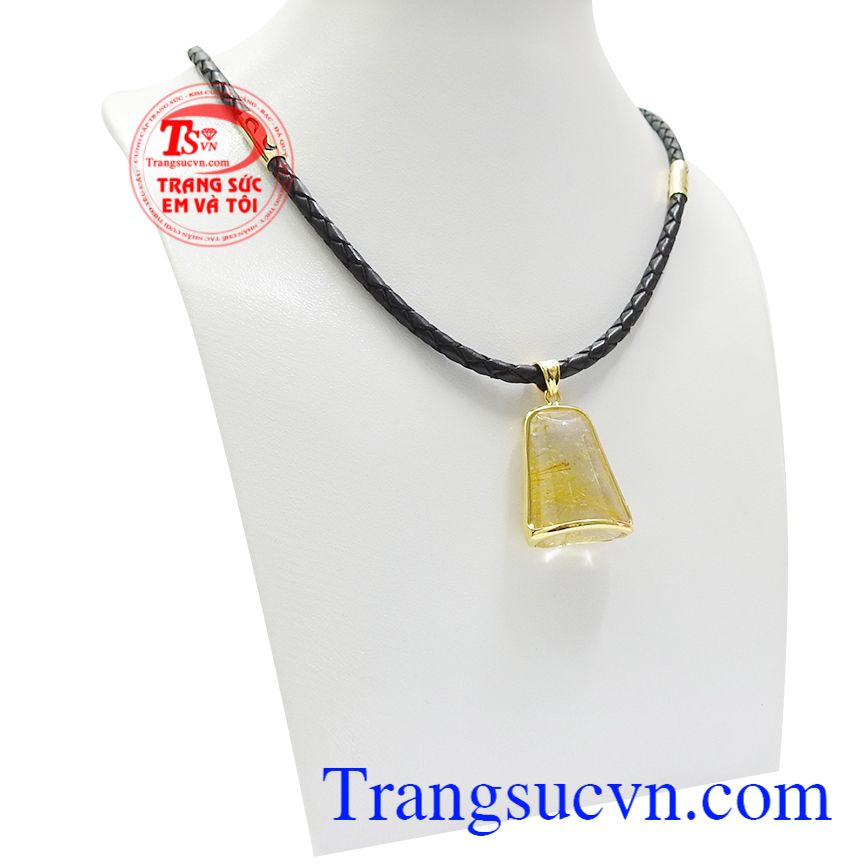 Bộ thạch anh tóc vàng ấn tượng, Bộ dây vàng nam, Trang sức nam cao cấp