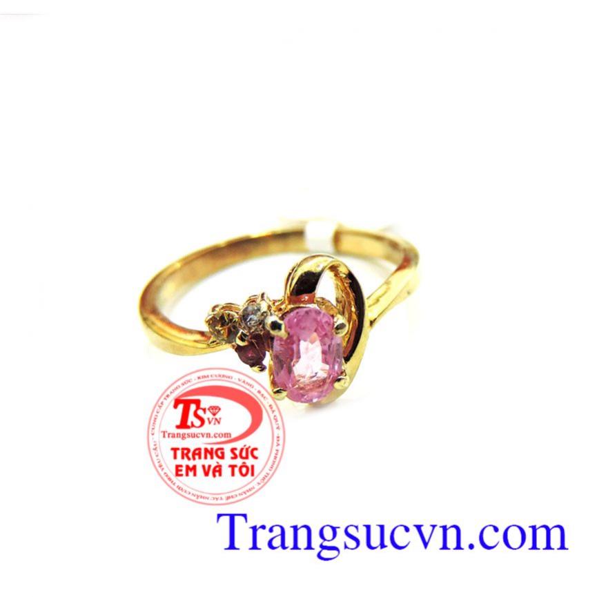 Nhẫn nữ vàng đá sapphire hồng