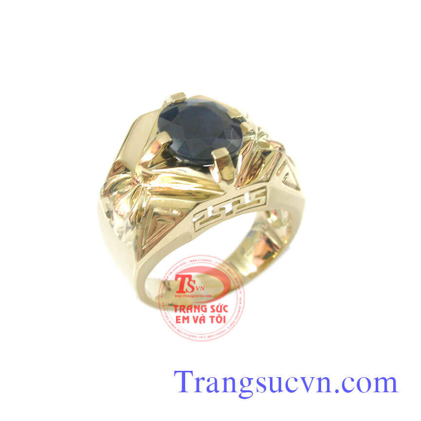 Đá sapphire nhẫn nam vàng tây, Nhẫn nam đẹp, nhẫn nam đá quý thời thượng Đá sapphire nhẫn nam vàng tây, Nhẫn nam đẹp, nhẫn nam đá quý thời thượng