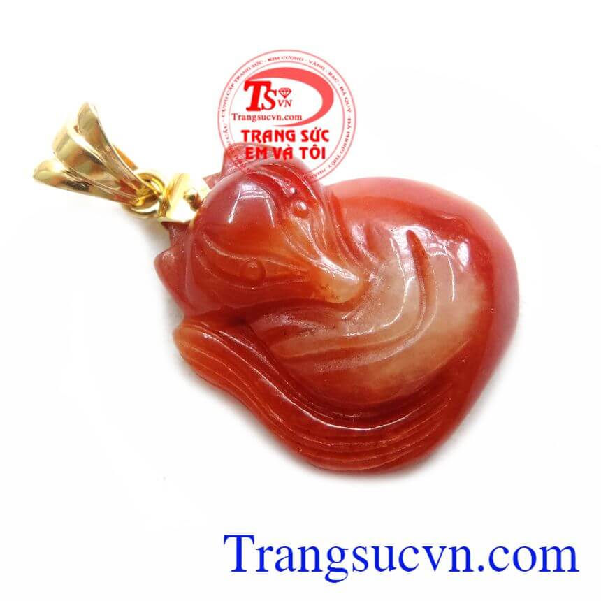 Mặt Hồ Ly Ngọc Cẩm Thạch Đỏ, Mặt dây chuyền ngọc, Mặt dây chuyền đẹp