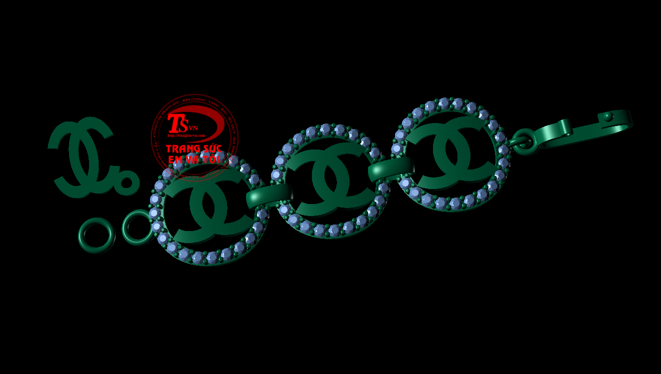 Thietketrangsuc Lắc tay, Thiết kế lắc tay theo yêu cầu. vàng tây gắn đá quý và kim cương