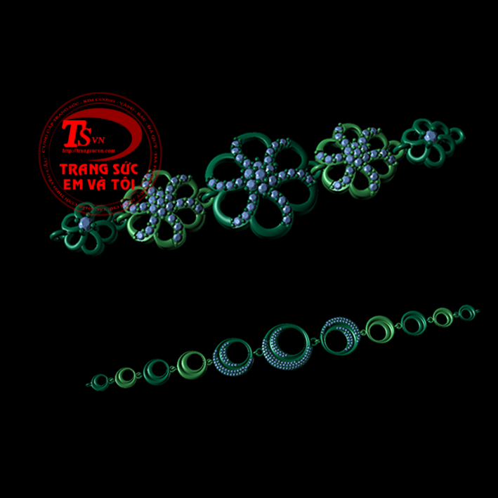 Thietketrangsuc Lắc tay, Thiết kế lắc tay theo yêu cầu. vàng tây gắn đá quý và kim cương