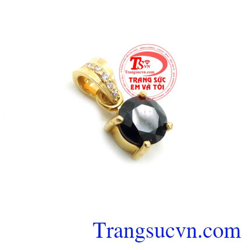 Mặt Dây Gắn Đá Saphire Đen Nhỏ Xinh, Mặt dây chuyền saphire, Mặt dây chuyền nữ, Mặt dây chuyền đẹp