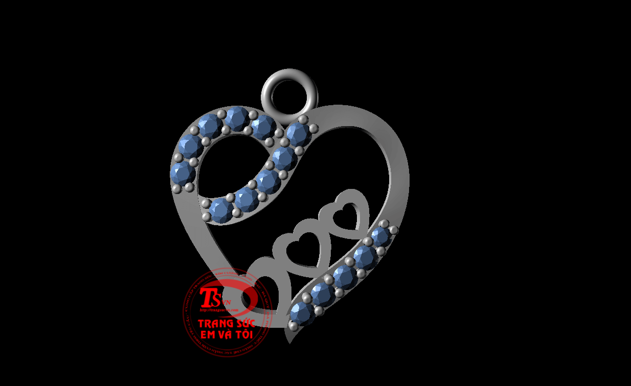 mặt dây chuyền nữ, thiết kế trang sức, theo yêu cầu, Mặt dây chuyền 3d