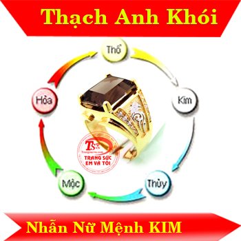 Nhẫn nam thạch anh khói Nhẫn nam thạch anh khói