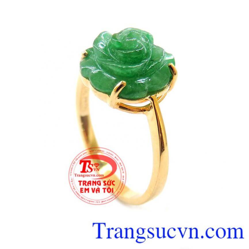 Nhẫn hoa hồng xanh, Nhẫn Nữ Vàng Jadeite, nhẫn nữ đính đá đẹp