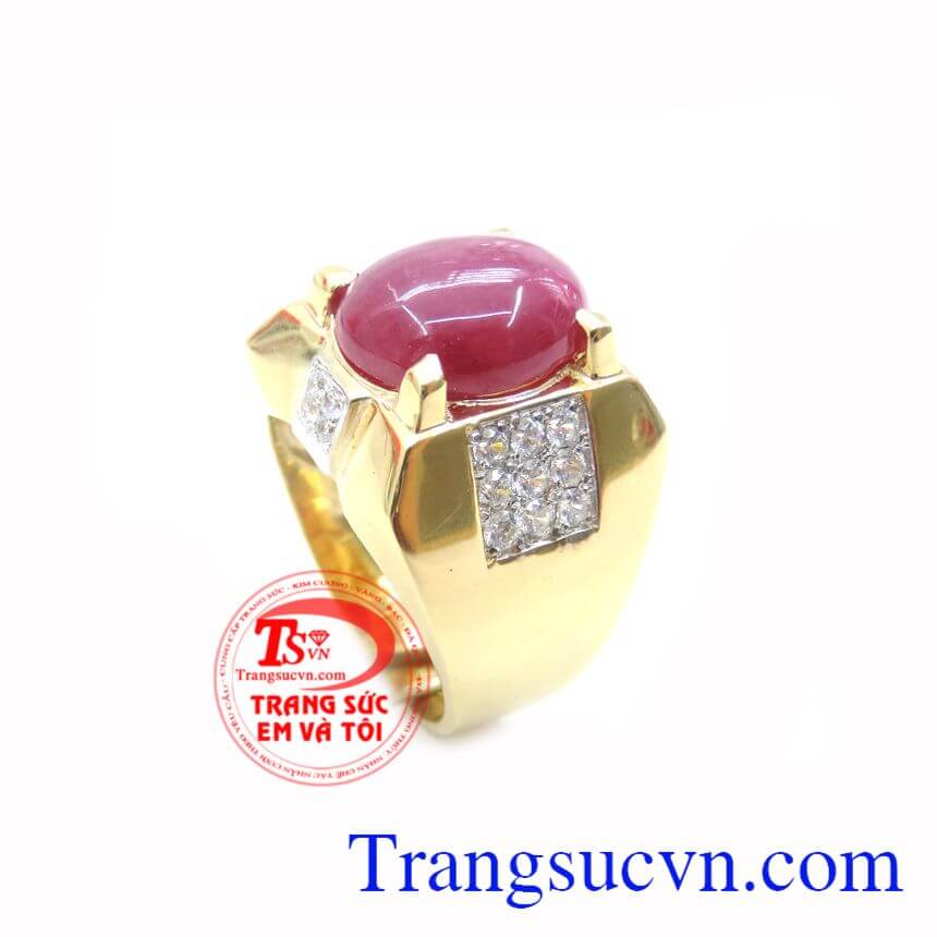 Nhẫn Nam Đá Ruby Tài Lộc, Nhẫn nam đẹp, nhẫn nam vàng thời trang
