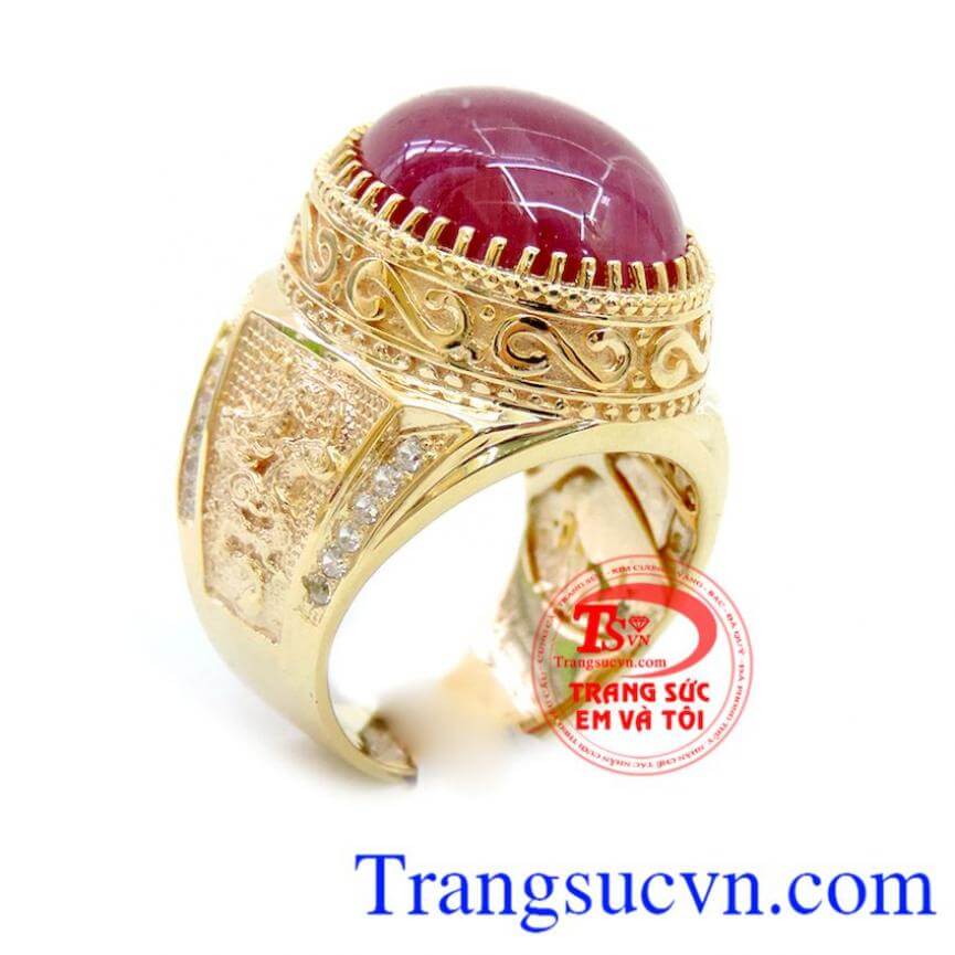 Nhẫn nam Ruby rồng phượng, Nhẫn nam Ruby, nhẫn nam vàng sang trọng Nhẫn nam Ruby rồng phượng, Nhẫn nam Ruby, nhẫn nam vàng sang trọng