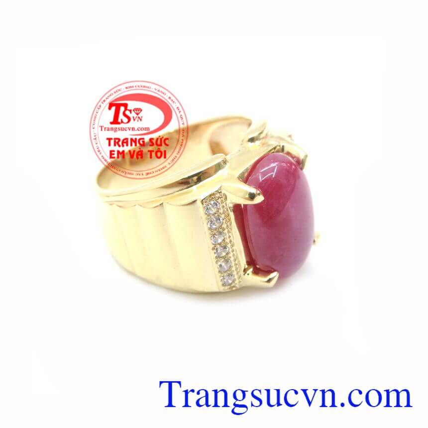 Nhẫn Nam Vàng 14k Gắn Đá Ruby, Nhẫn nam đẹp, nhẫn nam đá quý sang trọng