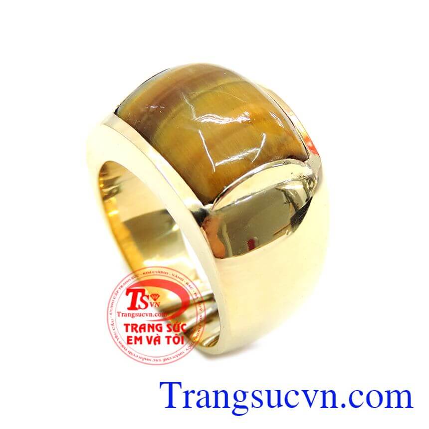 Nhẫn Nam Vàng Gắn Đá Mắt Hổ, Nhẫn nam đá quý, nhẫn nam vàng tây 10k