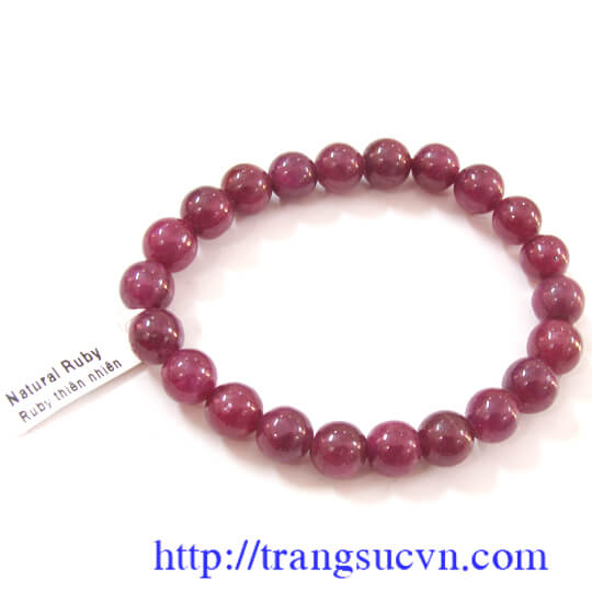 Vòng tay ruby cabochon 8 ly