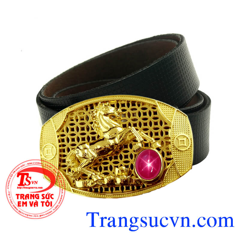 Thắt lưng vàng tây, dây lưng doanh nhân, đá ruby