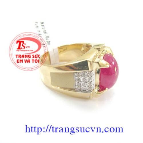 nhan nam vang,nhẫn nam vàng, Nhẫn nam theo mệnh, nhan nam theo menh, vàng tây 18k, gắn đá quý ruby, sapphire, toapz, nhẫn nam vàng tây
