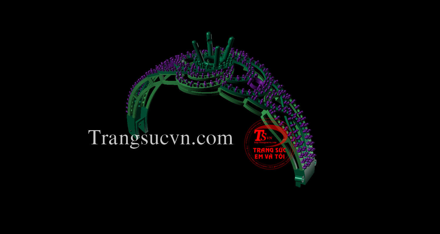 Vòng tay vàng gắn đá, vong tay theo yeu cau 3D