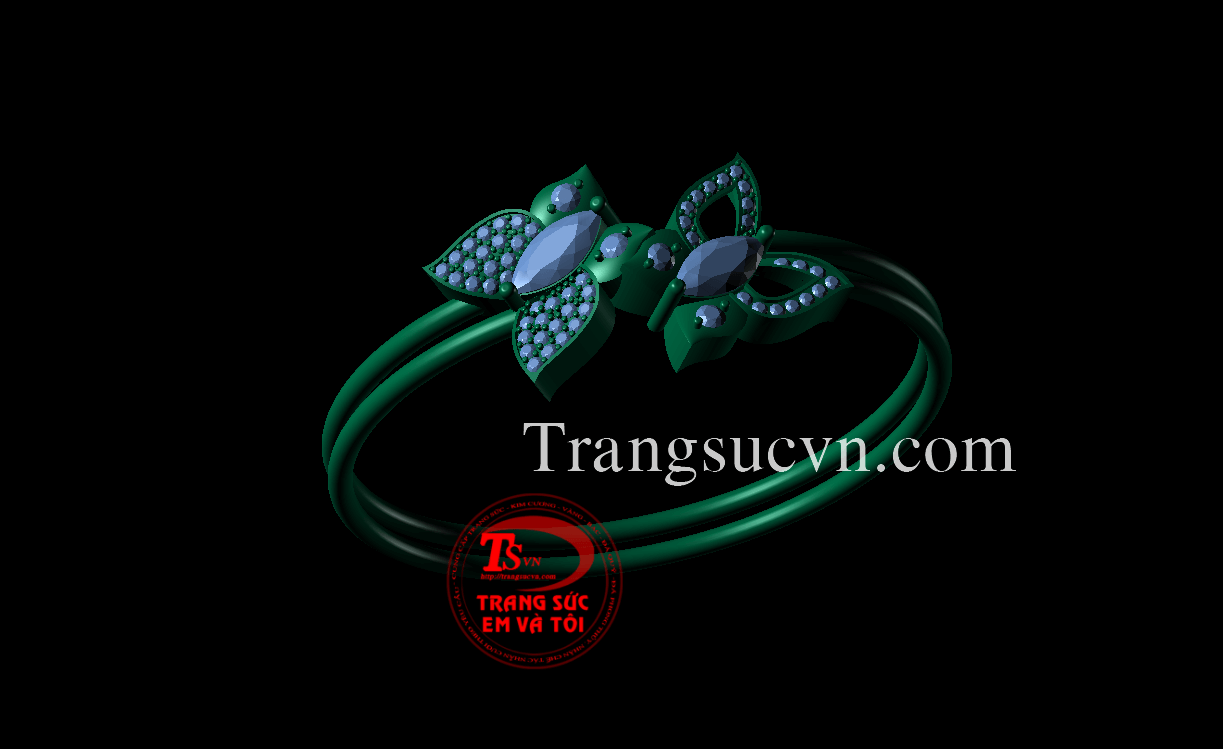 Vòng tay vàng gắn đá, vong tay theo yeu cau 3D