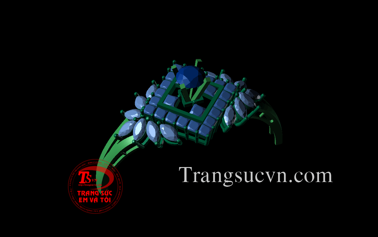 Vòng tay vàng gắn đá, vong tay theo yeu cau 3D