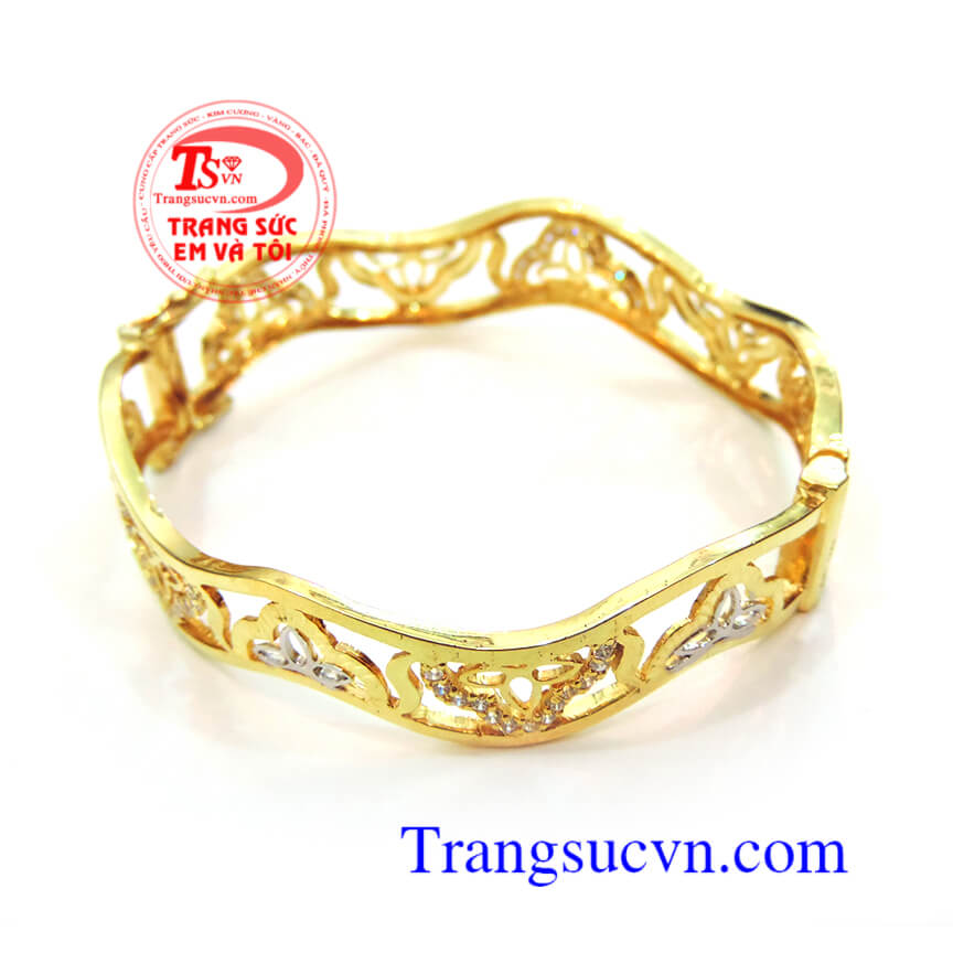 Vòng tay vàng tây đá đẹp, vong tay vang