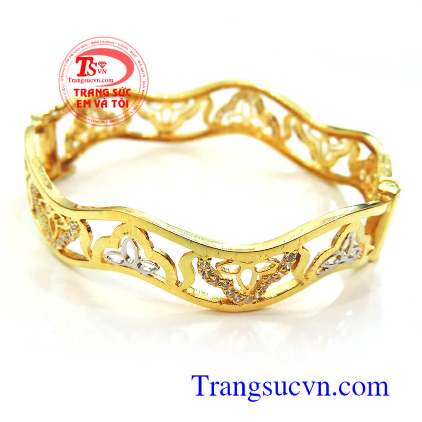 Vòng tay vàng tây đá đẹp, vong tay vang