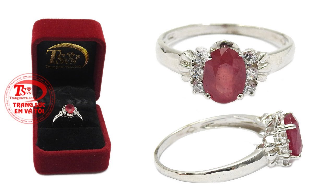 Nhẫn nữ bạc ruby kiêu sa Nhẫn nữ bạc ruby kiêu sa