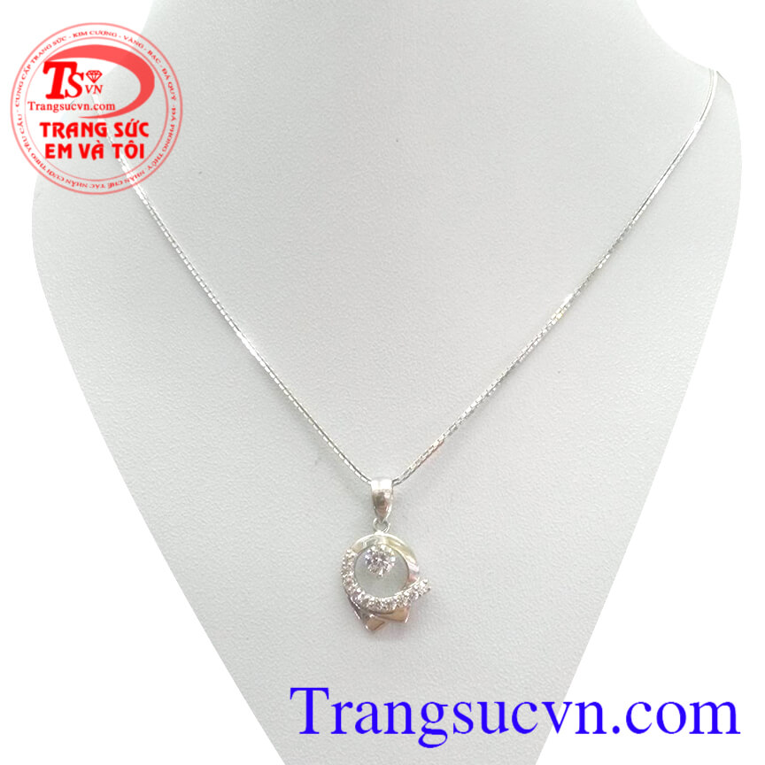 Bộ trang sức vàng trắng 18k, trang sức bộ, bộ dây chuyền nữ đẹp