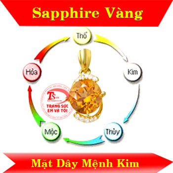 Mặt dây sapphire vàng mệnh kim Mặt dây sapphire vàng mệnh kim
