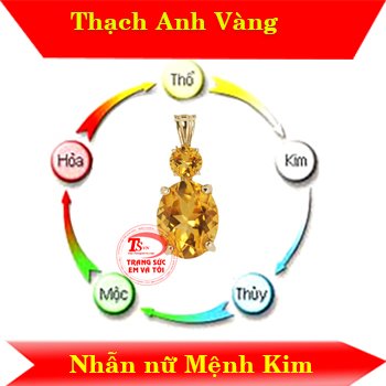 Mặt dây thạch anh vàng mệnh kim Mặt dây thạch anh vàng mệnh kim