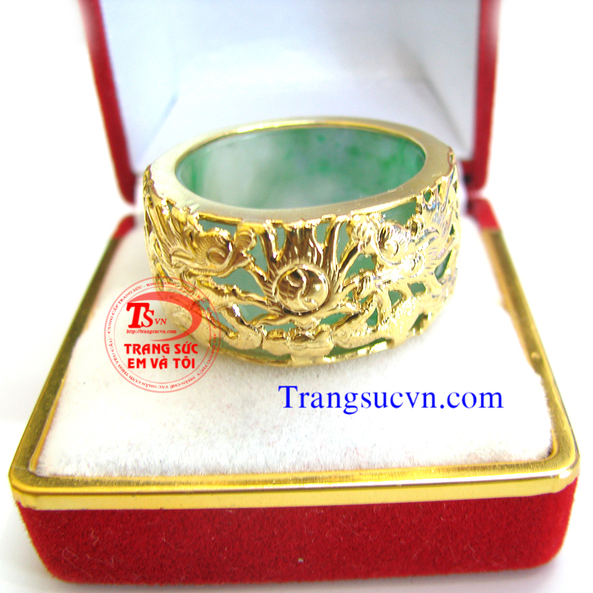 Nhẫn cẩm thạch rồng vàng, Nhẫn ngọc rồng vàng, nhẫn nam vàng sang trọng