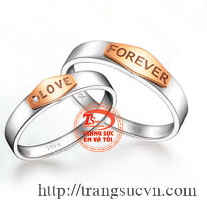 nhẫn cưới love forever, nhẫn cưới chữ, cặp nhẫn cưới, nhan cuoi