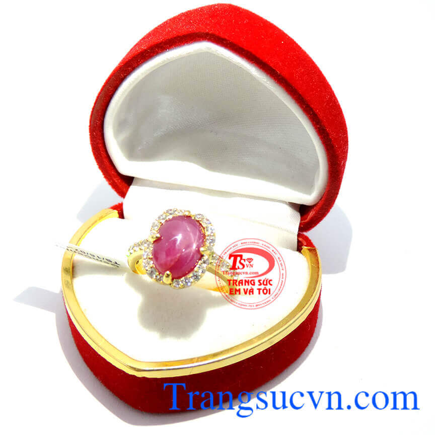 Nhẫn 14k ruby sao Lục Yên, nhan 14k ruby sao luc yen