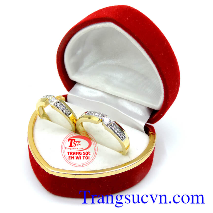 Nhẫn cưới vàng màu 18k Korea, nhan cuoi vang mau 18k korea