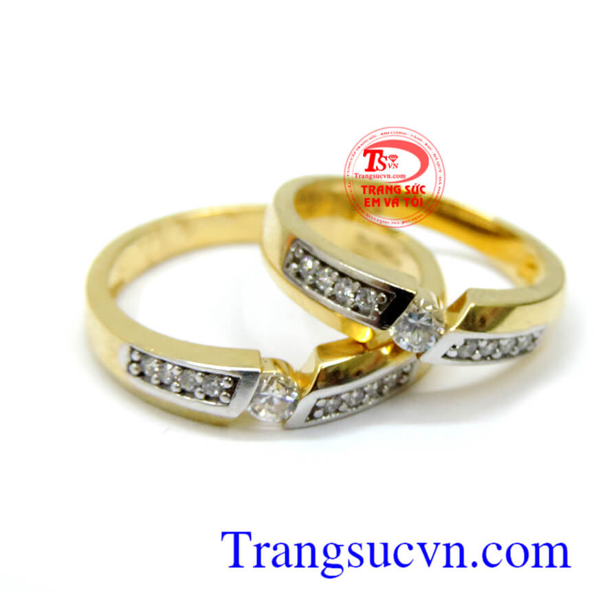 Nhẫn cưới vàng màu 18k Korea, nhan cuoi vang mau 18k korea