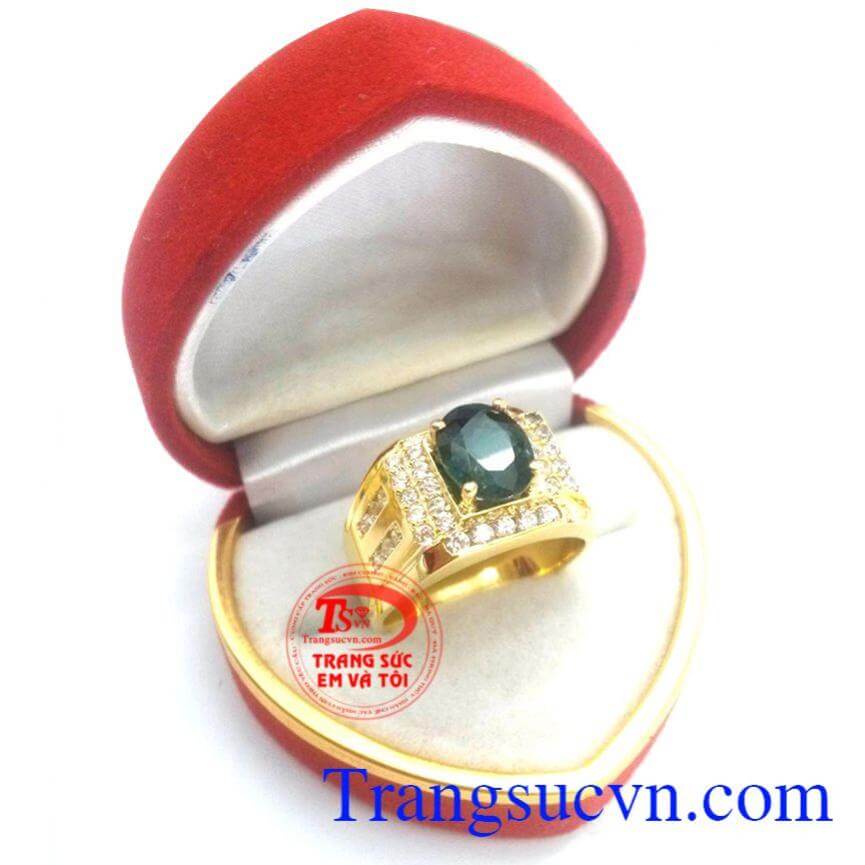 Nhẫn nam sapphire chuối, Nhẫn nam đẹp, nhẫn nam vàng đá quý