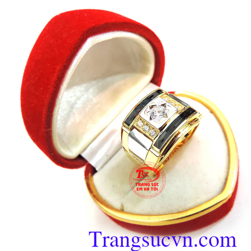 Nhẫn nam vàng đẹp giá rẻ, nhẫn nam vàng tây 10k đẹp, nhẫn nam vàng thiết kế kiểu dáng Korea phong cách, mạnh mẽ cho nam giới, giao hàng toàn quốc