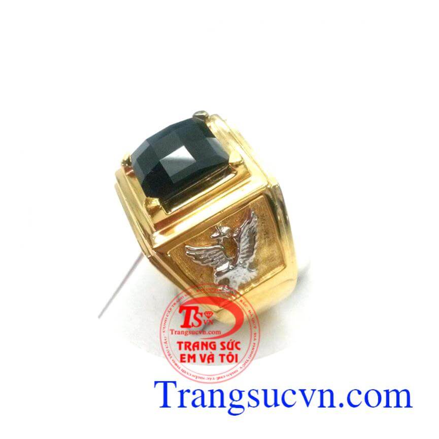 Nhẫn nam vàng tây gắn đá quý, nhẫn nam sapphire, nhẫn nam đẹp