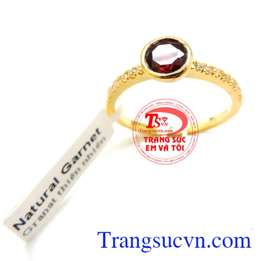 Nhẫn Granet vàng tình yêu, Nhẫn nữ vàng, nhẫn nữ đính đá thiên nhiên Nhẫn Granet vàng tình yêu, Nhẫn nữ vàng, nhẫn nữ đính đá thiên nhiên